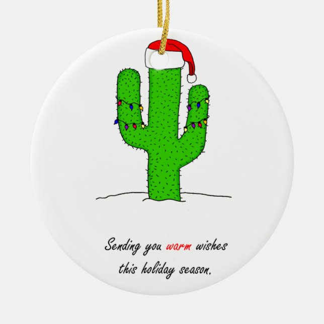 Adorno De Cerámica Navidades de Cactus (Frente)