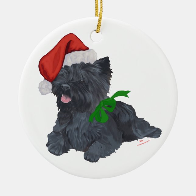 Adorno De Cerámica Navidades de Cairn Terrier (Frente)