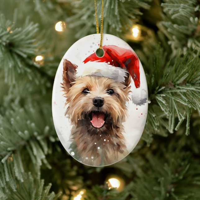 Adorno De Cerámica Navidades de Cairn Terrier pinchan arte (Árbol)