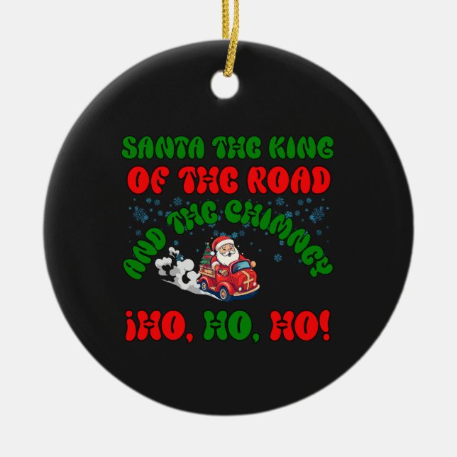 Adorno De Cerámica Navidades de Camioneros de Santa Cruz (Frente)