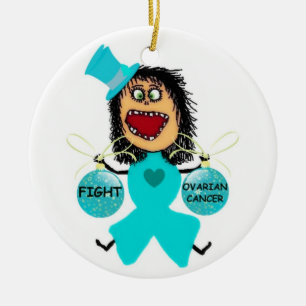 Adorno De Cerámica Navidades de cáncer de ovario