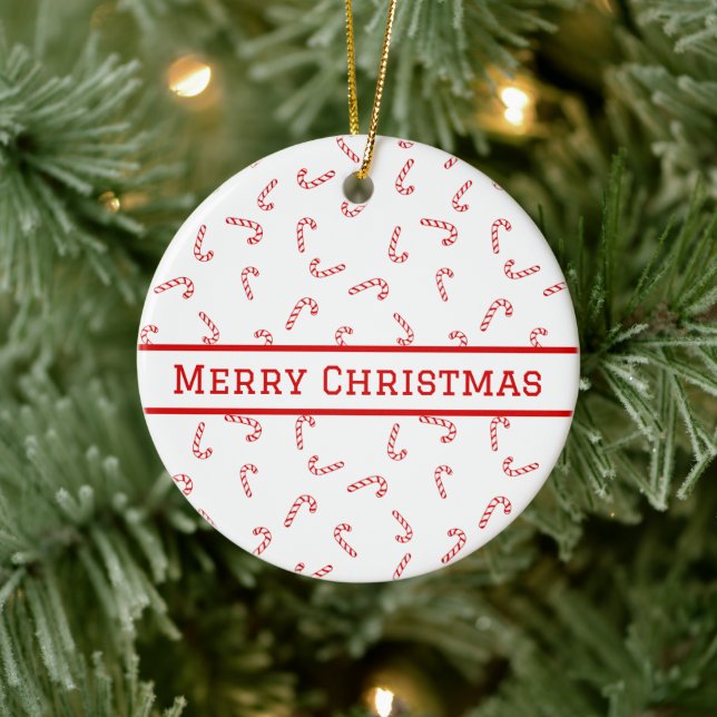 Adorno De Cerámica Navidades de Candy Cane personalizados (Árbol)