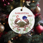 Adorno De Cerámica Navidades de cangrejo acuarela personalizada Crust<br><div class="desc">Este diseño puede ser personalizado en el área proporcionada cambiando la foto y/o el texto. O puede personalizarse haciendo clic en Personalizar esta plantilla y, a continuación, eligiendo la opción de hacer clic en el personalizar y eliminando o cambiando el color del fondo, agregando texto, cambiando el color o estilo...</div>