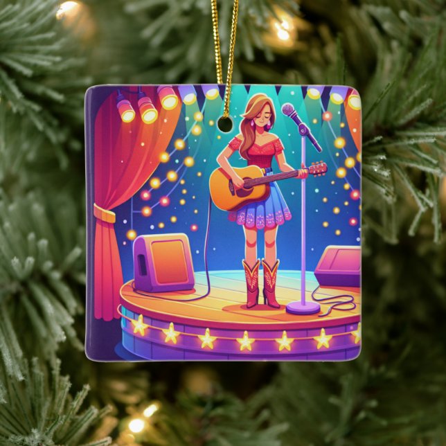 Adorno De Cerámica Navidades de cantantes de campo de chicas occident (Árbol)