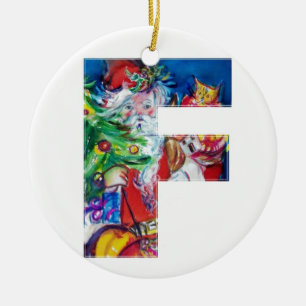 ADORNO DE CERÁMICA NAVIDADES DE CARTA / SANTA CON ÁRBOL DE NAVIDAD