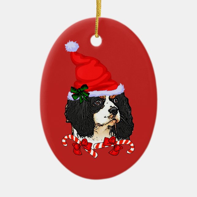Adorno De Cerámica Navidades de Cavalier King Charles Spaniel (Frente)
