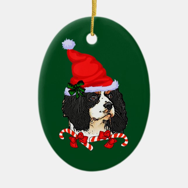 Adorno De Cerámica Navidades de Cavalier King Charles Spaniel (Frente)