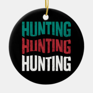 Adorno De Cerámica Navidades de caza de vintage cazan hombres al aire