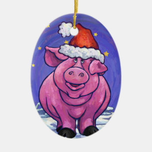 Adorno De Cerámica Navidades de cerdo