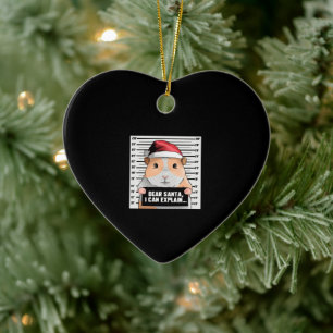 Adorno De Cerámica Navidades de cerdo de Guinea Cavy Querido Papá Noe