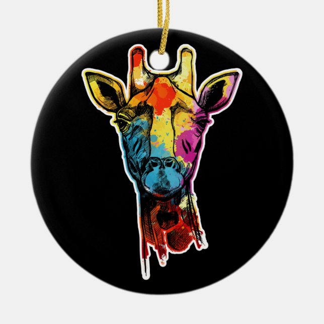 Adorno De Cerámica Navidades de cerdo guineanos Navidades de renos (Frente)