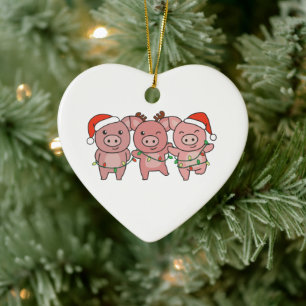 Adorno De Cerámica Navidades de cerdo Navidades animales adoran cerdo