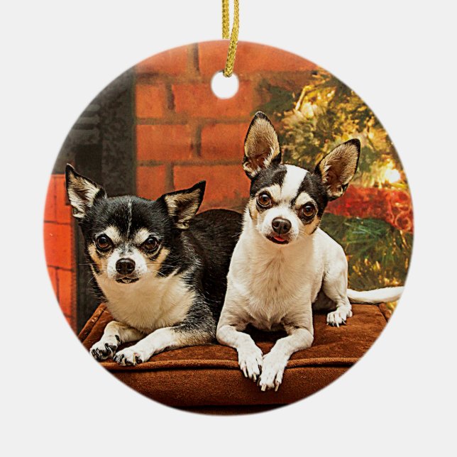 Adorno De Cerámica Navidades de Chihuahua (Frente)
