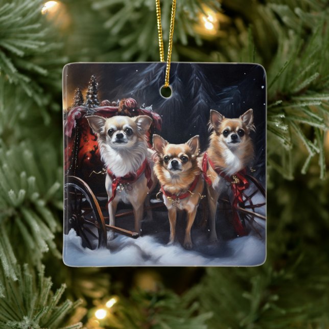 Adorno De Cerámica Navidades de Chihuahua (Árbol)