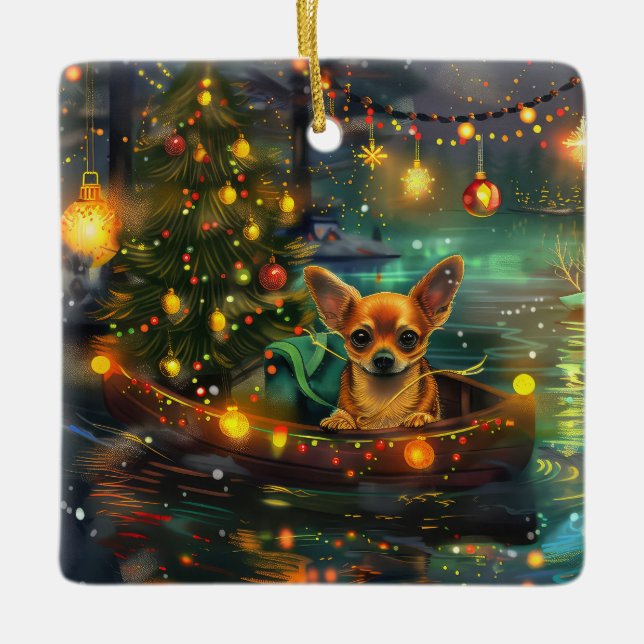 Adorno De Cerámica Navidades de Chihuahua disfrutan su viaje festivo (Anverso)