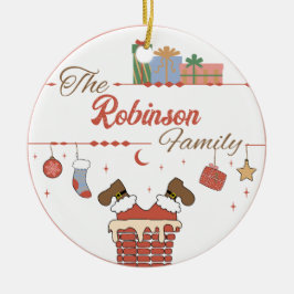 Adorno De Cerámica Navidades de chimenea de Santa Abajo