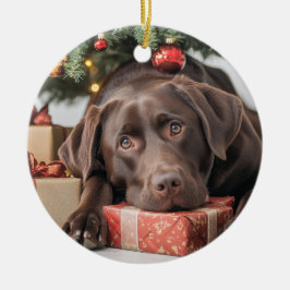Adorno De Cerámica Navidades de Chocolate Lab