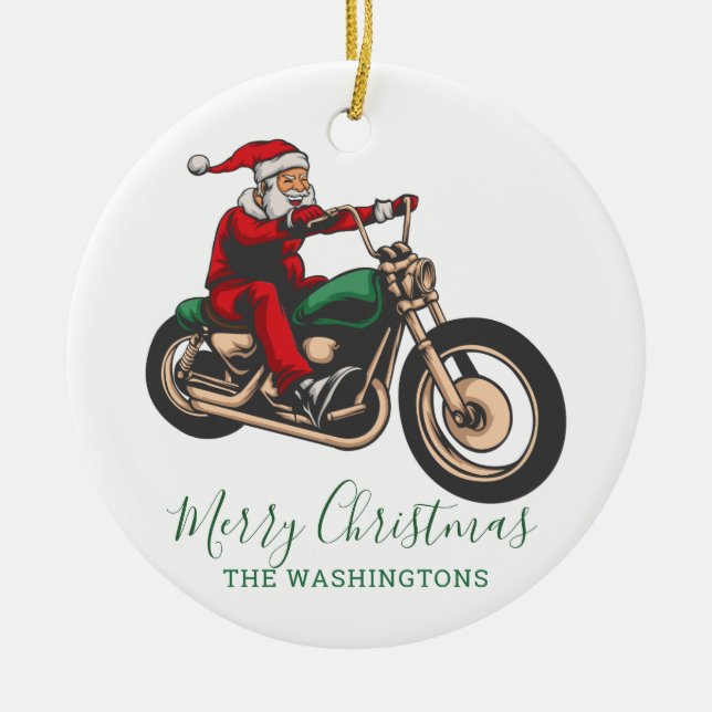 Adorno De Cerámica Navidades de ciclismo personalizado (Frente)