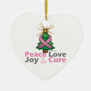 Adorno De Cerámica Navidades de Cinta Rosa Paz Amor, Alegría Y Cura