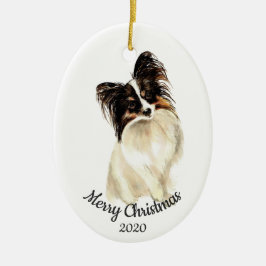 Adorno De Cerámica Navidades de citas Personalizado acuarela Papillon