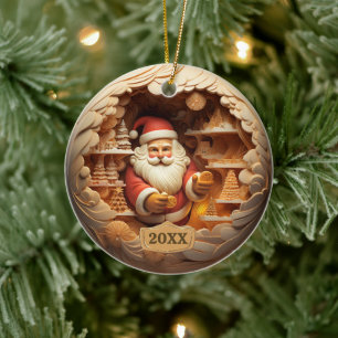 Adorno De Cerámica Navidades de citas Santa Claus Ornament