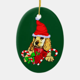 Adorno De Cerámica Navidades de Cocker Spaniel