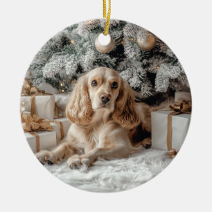 Adorno De Cerámica Navidades de Cocker Spaniel