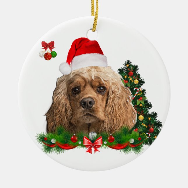 Adorno De Cerámica Navidades de Cocker spaniel (Frente)