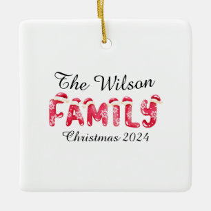 Adorno De Cerámica Navidades de coincidencia de nombres de familia