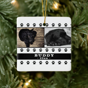 Adorno De Cerámica Navidades de Collage de fotos de Cute Dog Paw 2 Ke