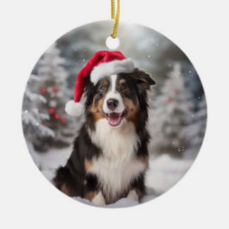 Adorno De Cerámica Navidades de Collie Dog Keepsake