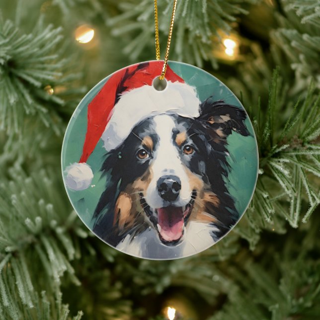 Adorno De Cerámica Navidades de Collie pinchan arte (Árbol)