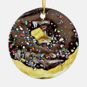 Adorno De Cerámica Navidades de comida deliciosos de donut aspersados