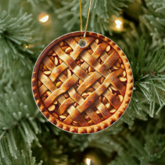 Adorno De Cerámica Navidades de comida personalizados de Apple Pie