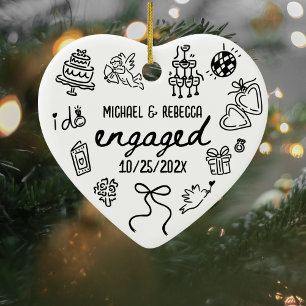 Adorno De Cerámica Navidades de compromiso captados por la mano por c
