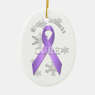 Adorno De Cerámica Navidades de concienciación sobre el lavanda Cure