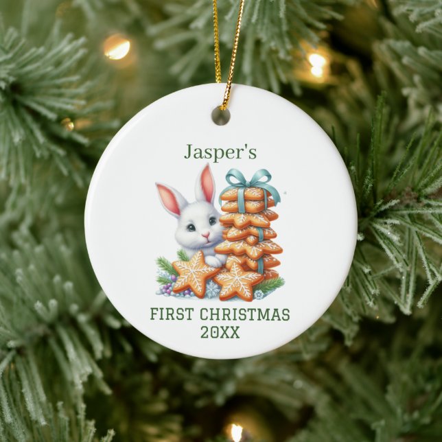 Adorno De Cerámica Navidades de conejitos (Árbol)