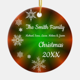 Adorno De Cerámica Navidades de copos de nieve personalizados Keepsak