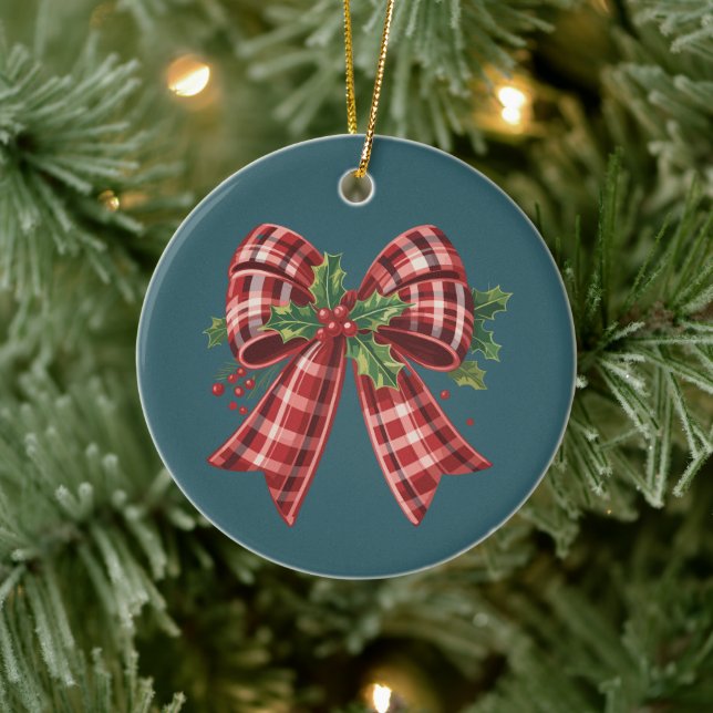 Adorno De Cerámica Navidades de Coquette Bow Squad Gift Cute Winter (Árbol)