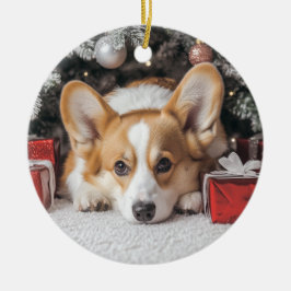 Adorno De Cerámica Navidades de Corgi