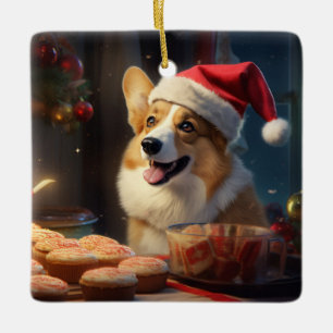 Adorno De Cerámica Navidades de Corgi Cookies festividades
