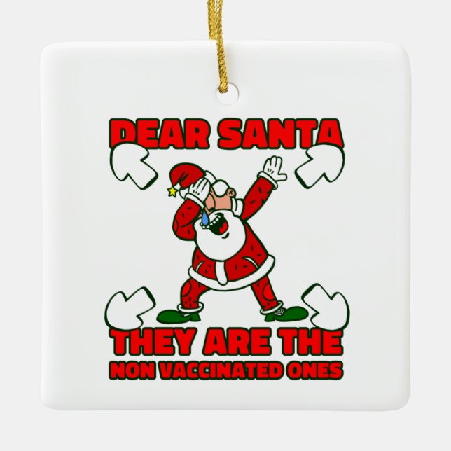 Adorno De Cerámica navidades de coronavirus santa claus vacunados (Anverso)