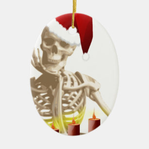 Adorno De Cerámica navidades de cráneo