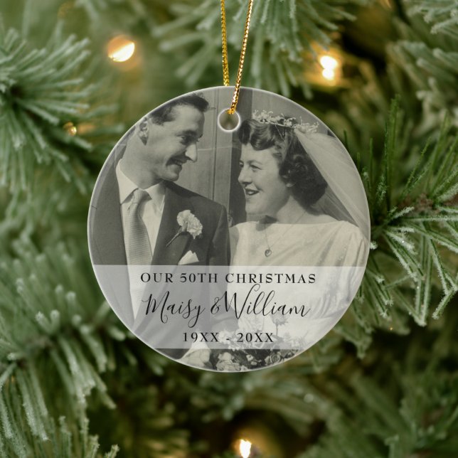 Adorno De Cerámica Navidades de cualquier año de aniversario Boda 2 F (Árbol)