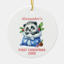Adorno De Cerámica Navidades de Cubo de Oso Cute Panda