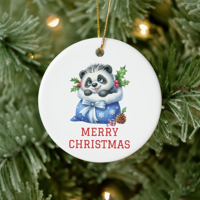 Adorno De Cerámica Navidades de Cubo de Oso Cute Panda (Árbol)