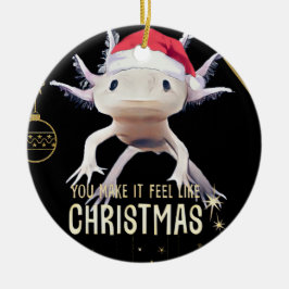 Adorno De Cerámica Navidades de Cute Axolotl