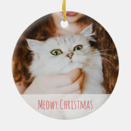 Adorno De Cerámica Navidades de Cute Cat Lover Winter Meowy