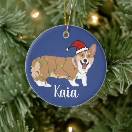 Adorno De Cerámica Navidades de Cute Corgi