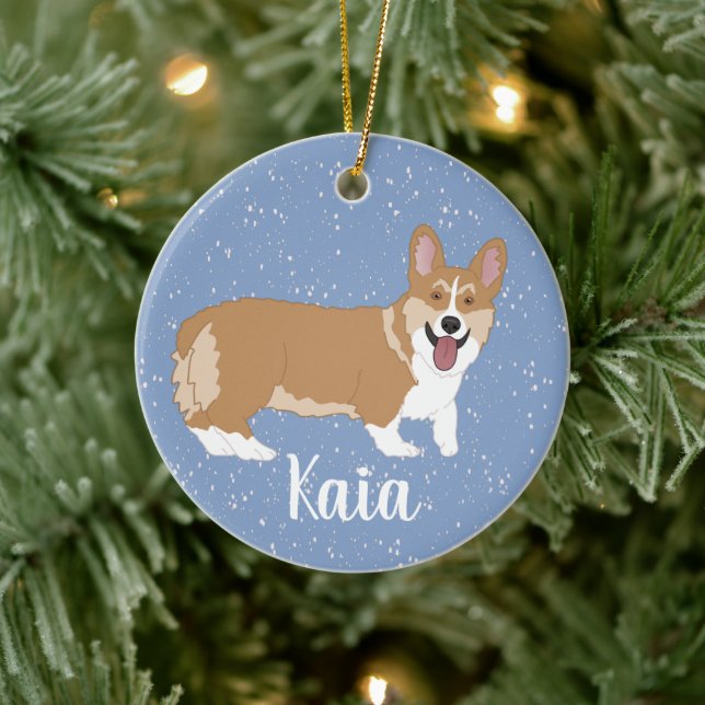 Adorno De Cerámica Navidades de Cute Corgi (Árbol)